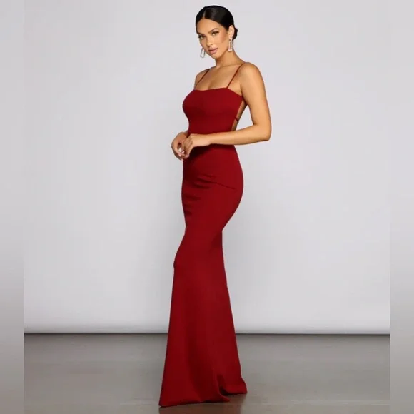 Windsor | Dresses | Mikayla Red Formal Backless Mermaid Dress | Poshmark